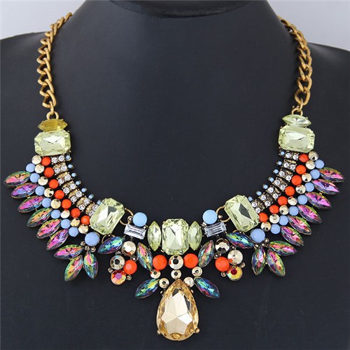 Assorted Rhinestone Combined Floral and Leaves Design High Fashion ...