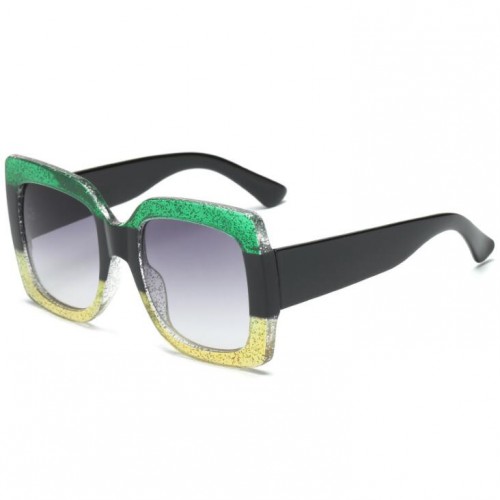 7 Colors Available Contrast Colorful Crystal Frame Design Bold Fashion Kol Preferred Sunglasses 