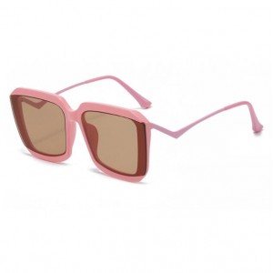 Metallic Color Oversized Curved Frame Wholesale Sunglasses