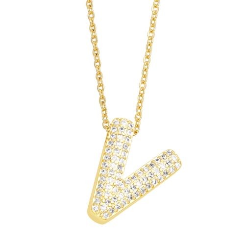 Diamond letter pendant necklace on sale wholesale