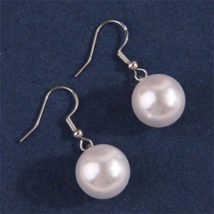 Sweet Pearl Fashion Graceful Unique Dangle Earrings - Silver